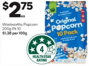 Woolworths Woolworths Popcorn 200g Pk 10 offer