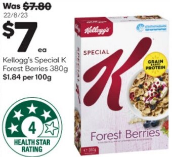 Woolworths Kellogg's Special K Forest Berries 380g offer