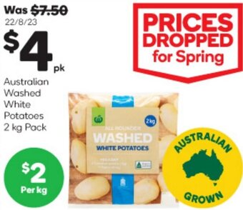 Woolworths Australian Washed White Potatoes 2 kg Pack offer