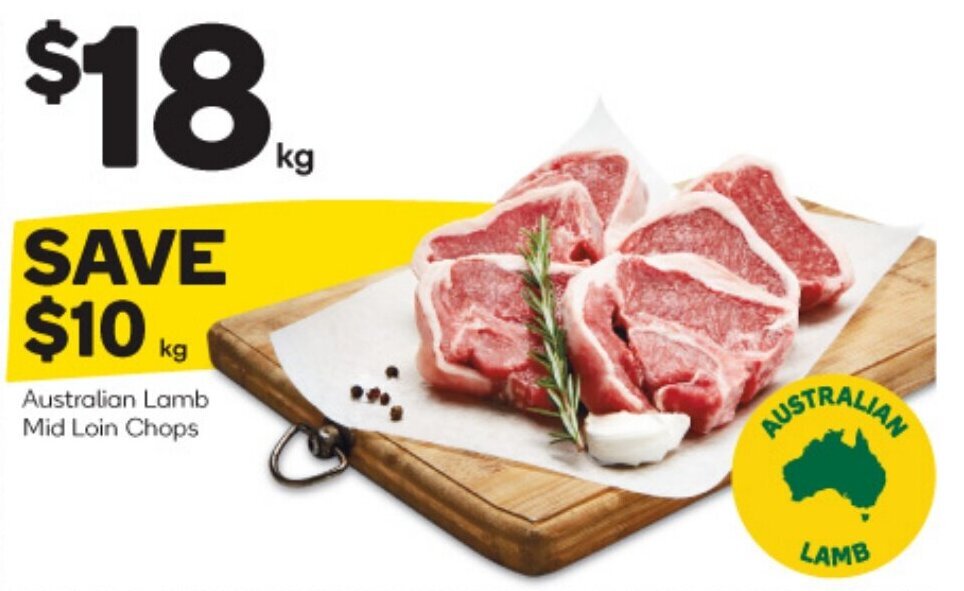 Australian Lamb Mid Loin Chops offer at Woolworths