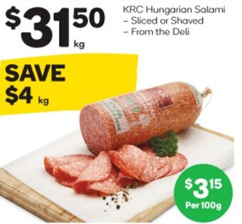 Woolworths KRC Hungarian Salami offer