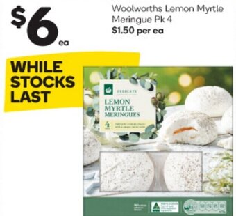 Woolworths Woolworths Lemon Myrtle Meringue Pk 4 offer