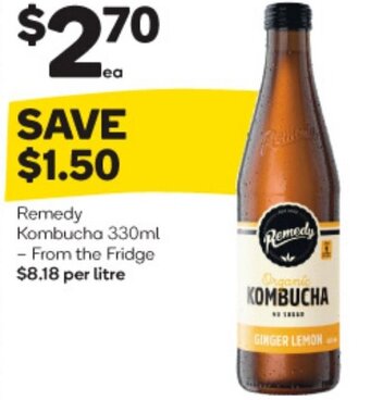 Woolworths Remedy Kombucha 330ml offer