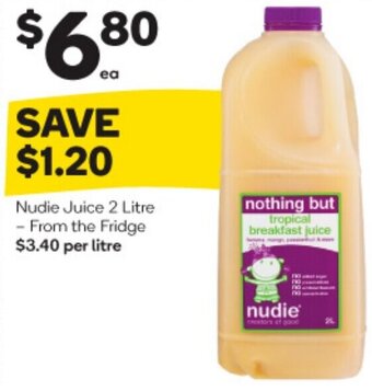 Woolworths Nudie Juice 2 Litre offer