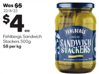 Woolworths Fehlbergs Sandwich Stackers 500g offer