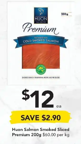 Drakes Huon Salmon Smoked Sliced Premium 200g offer