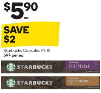 Woolworths Starbucks Capsules Pk 10 offer