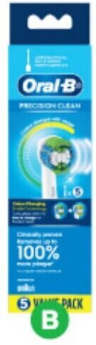 Woolworths B Oral-B Precision Clean Replacement Brush Heads Pk 5 offer