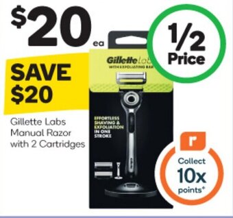 Woolworths Gillette Labs Manual Razor with 2 Cartridges offer