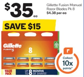 Woolworths Gillette Fusion Manual Razor Blades Pk 8 offer