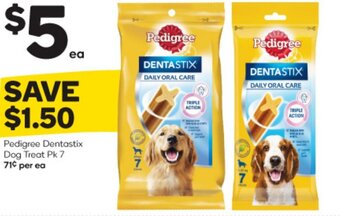Woolworths Pedigree Dentastix Dog Treat Pk 7 offer