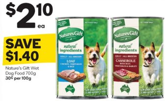 Woolworths Nature's Gift Wet Dog Food 700g offer