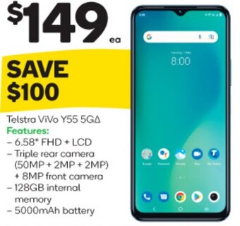 Woolworths Telstra ViVo Y55 5G offer