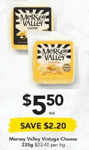 Drakes Mersey Valley Vintage Cheese 235gm offer