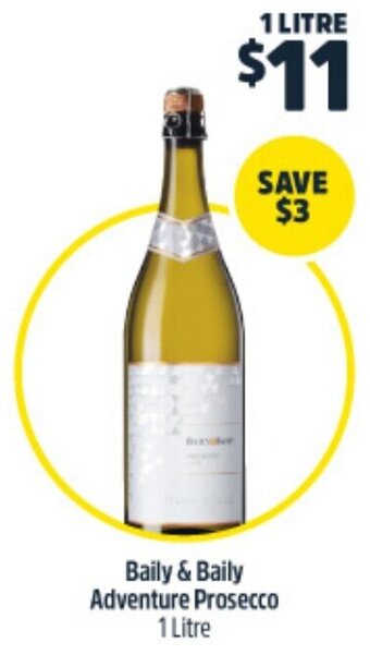 Woolworths Baily & Baily Adventure Prosecco 1 Litre offer