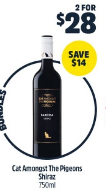 Woolworths Cat Amongst The Pigeons Shiraz 750ml offer
