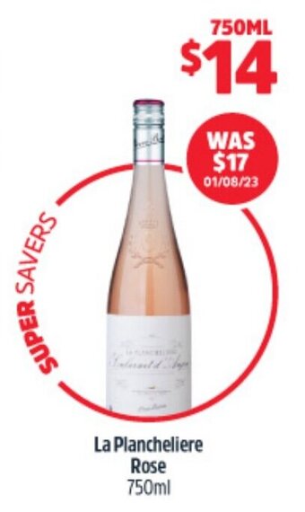 Woolworths La Plancheliere Rose 750ml offer