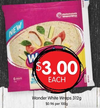 Wonder White Wraps 312g