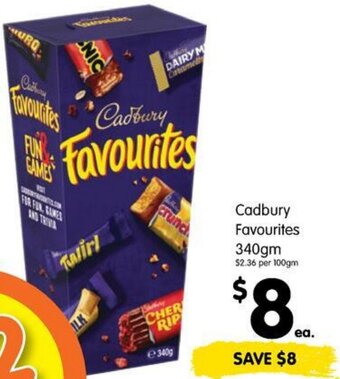 Spar Cadbury Favourites 340gm offer