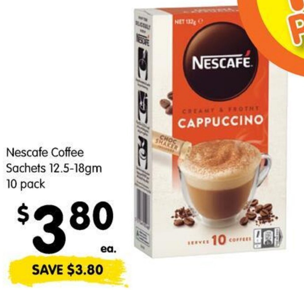 Nescafe Coffee Sachets 12.518gm 10 pack offer at Spar
