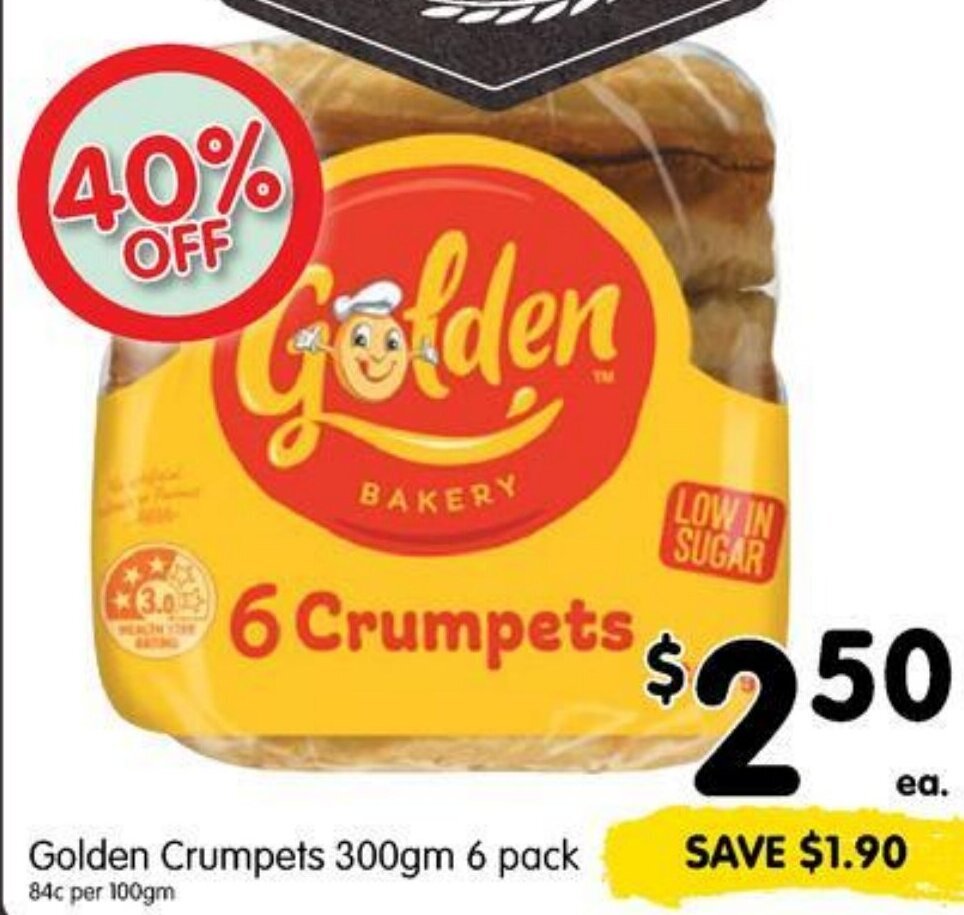 Golden Crumpets 300gm 6 pack offer at Spar