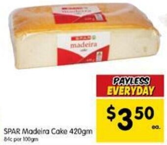 Spar SPAR Madeira Cake 420gm offer