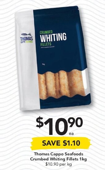 Drakes Thomas Cappo Seafoods Crumbed Whiting Fillets 1kg offer