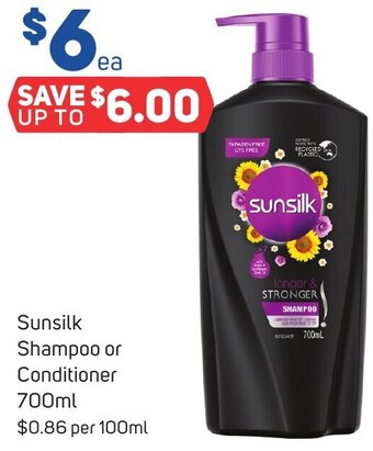 Foodland Sunsilk Shampoo or Conditioner 700ml offer
