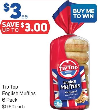 Tip Top English Muffins 6 Pack