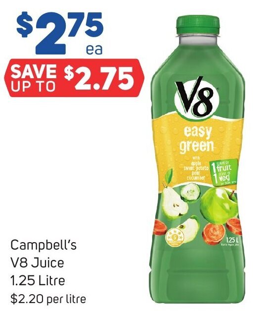 Campbell's V8 Juice 1.25 Litre offer at Foodland