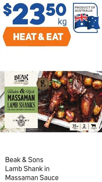 Foodland Beak & Sons Lamb Shank in Massaman Sauce offer
