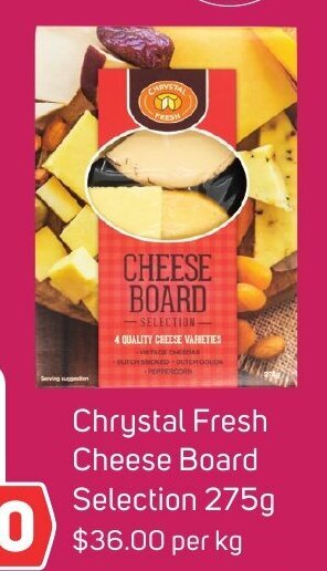 Foodland Chrystal Fresh Cheese Board Selection 275g offer