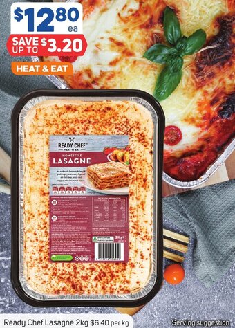 Foodland Ready Chef Lasagne 2kg offer