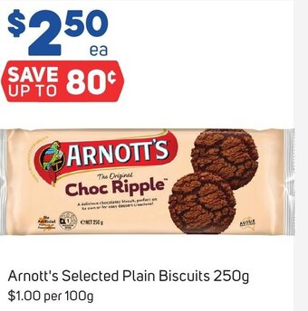 Foodland Arnott's Selected Plain Biscuits 250g offer
