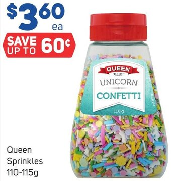 Foodland Queen Sprinkles 110-115g offer