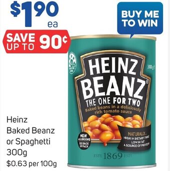 Foodland Heinz Baked Beanz or Spaghetti 300g offer