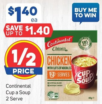 Foodland Continental Cup a Soup 2 Serve offer