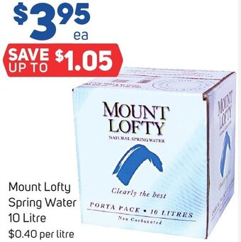 Foodland Mount Lofty Spring Water 10 Litre offer