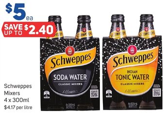 Foodland Schweppes Mixers 4 x 300ml offer