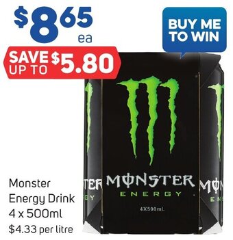 Monster Energy Drink 4 x 500ml