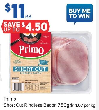Foodland Primo Short Cut Rindless Bacon 750g offer