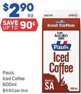 Foodland Pauls Iced Coffee 600ml offer