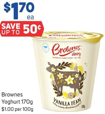 Foodland Brownes Yoghurt 170g offer