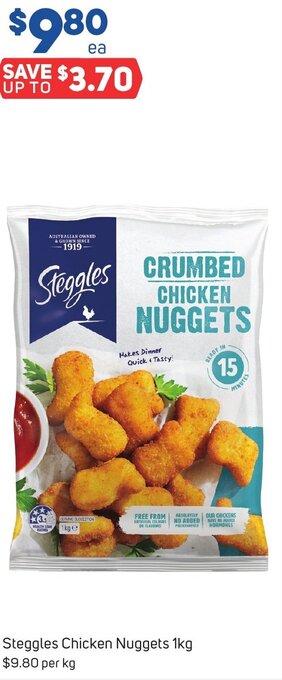 Foodland Steggles Chicken Nuggets 1kg offer