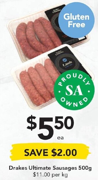 Drakes Drakes Ultimate Sausages 500g offer