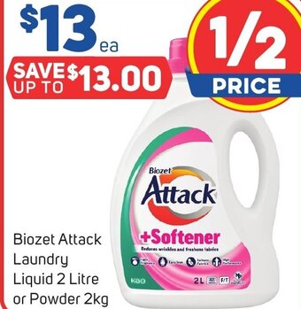 Foodland Biozet Attack Laundry Liquid 2 Litre or Powder 2kg offer