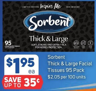 Foodland Sorbent Thick & Large Facial Tissues 95 Pack offer