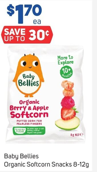 Foodland Baby Bellies Organic Softcorn Snacks 8-12g offer