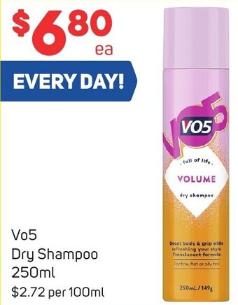 Foodland Vo5 Dry Shampoo 250ml offer