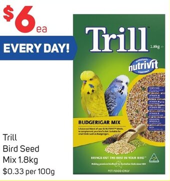Foodland Trill Bird Seed Mix 1.8kg offer